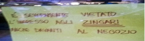 vietato l'ingresso agli zingari