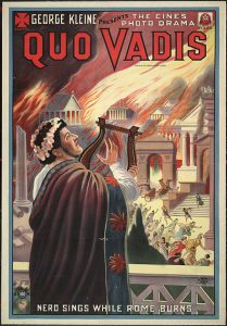 Locandina del film "Quo vadis?", 1913, diretto da Enrico Guazzoni e tratto dall'omonimo romanzo di Henryk Sienkiewicz.